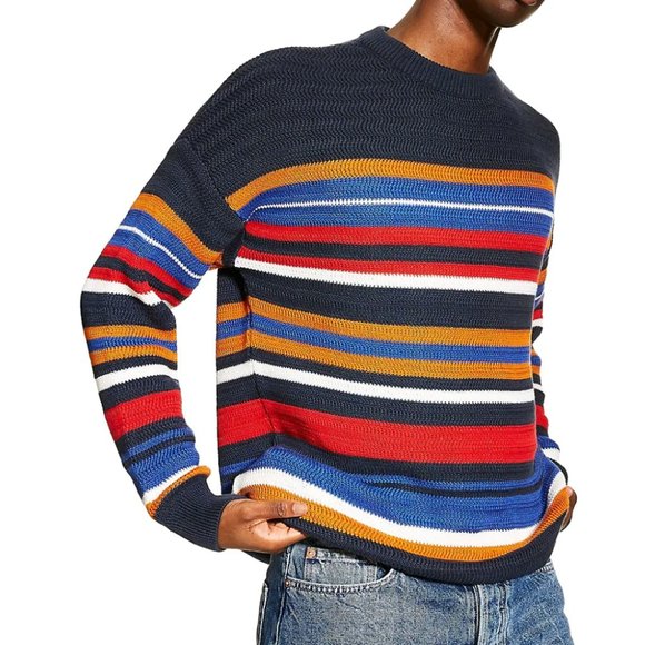 Topman Stripped Knit Sweater Mens 